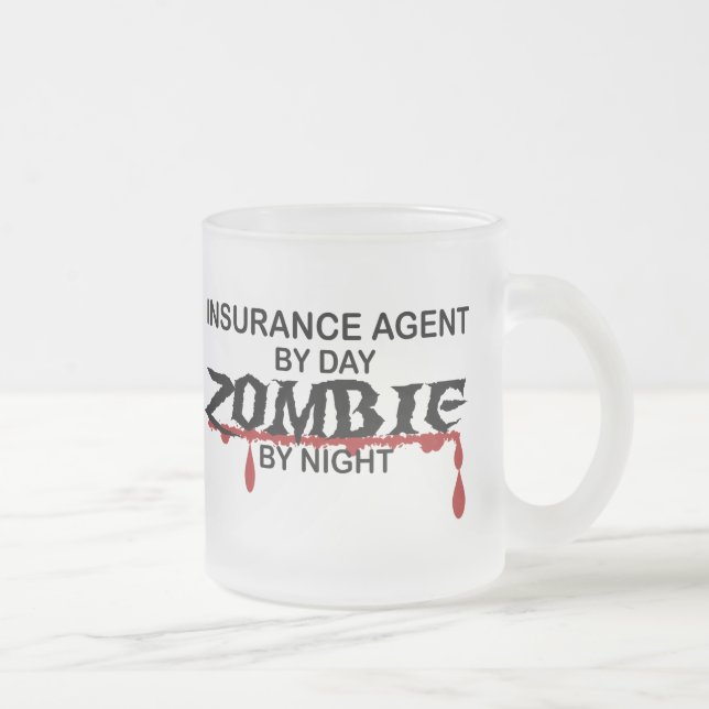 Insurance Agent Zombie Frosted Glass Coffee Mug (Right)