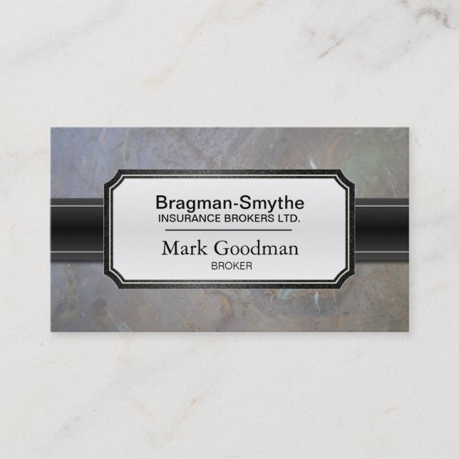 Insurance Broker Business Card Sophisticated Rock (Front)