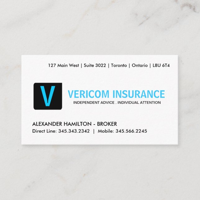 INSURANCE BROKER BUSINESS CARDS (Front)