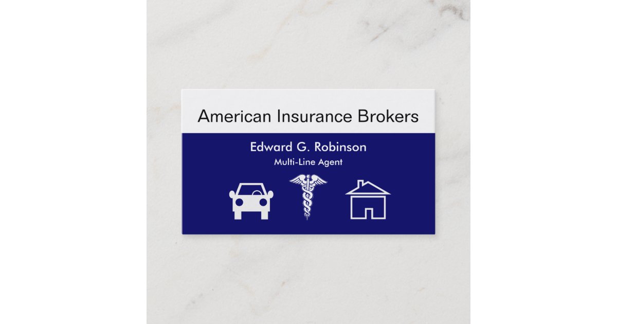 Insurance Broker Business Cards Zazzle