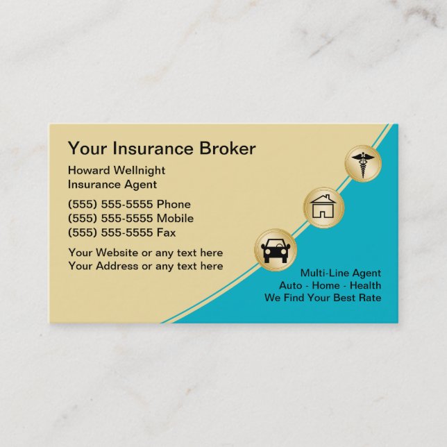 Insurance Broker Business Cards (Front)