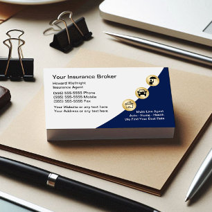 Insurance Broker Modern Classy Business Cards