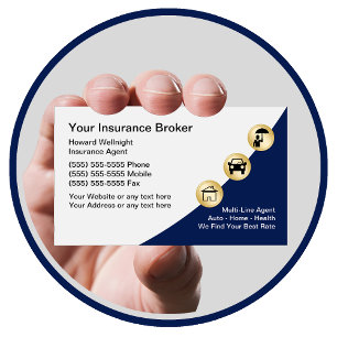 Insurance Broker Modern Classy Business Cards