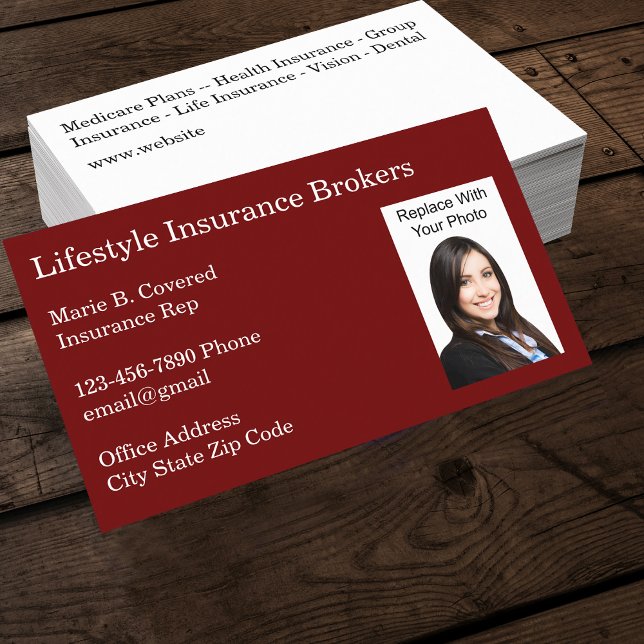Insurance Broker Photo Business Cards (Creator Uploaded)