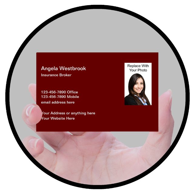 Insurance Broker Photo Template Business Cards (Creator Uploaded)