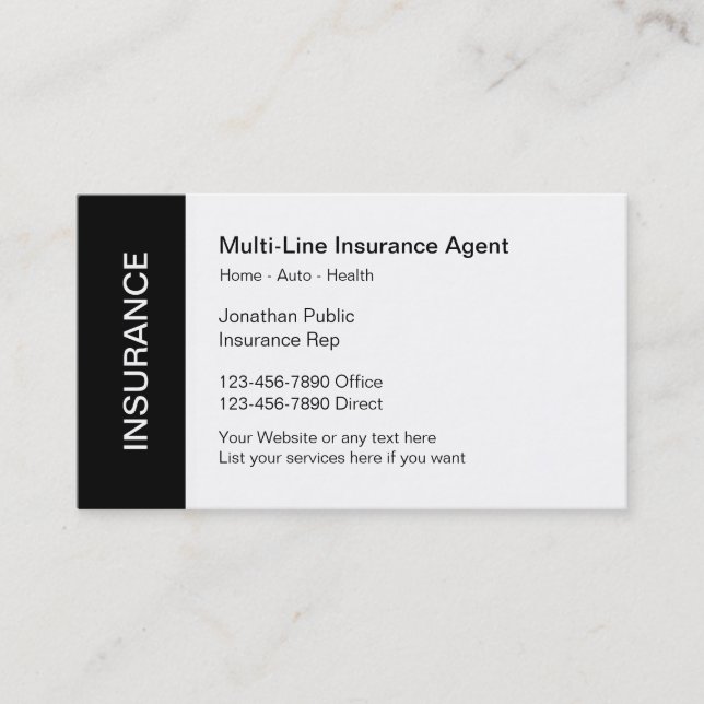 Insurance Business Cards (Front)
