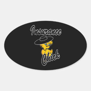 Insurance Chick #4 Oval Sticker