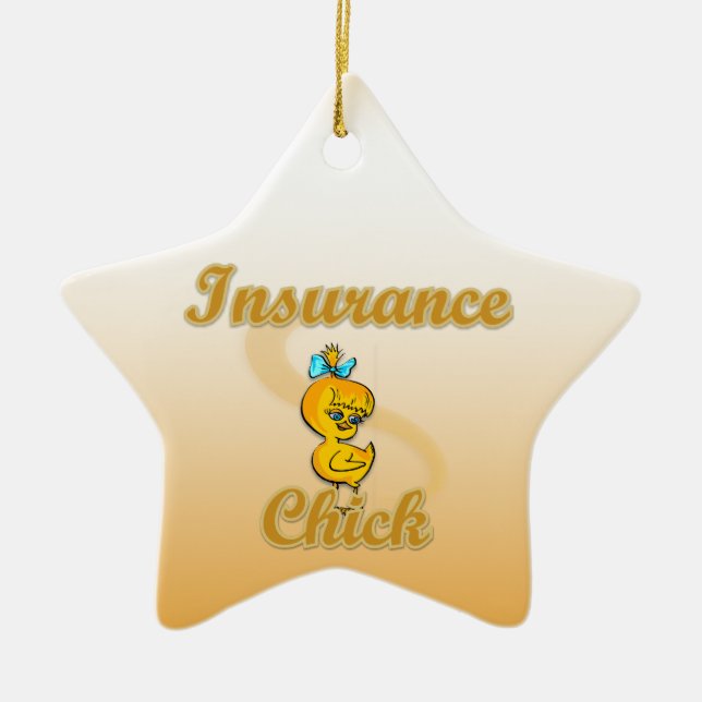 Insurance Chick Ceramic Tree Decoration (Front)