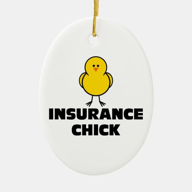 Insurance Chick Ceramic Tree Decoration (Front)
