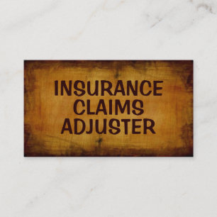 Insurance Claims Adjuster Antique Business Card