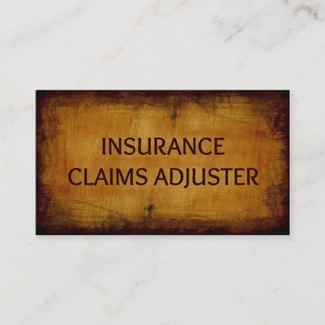 Insurance Claims Adjuster Antique Business Card (Front)