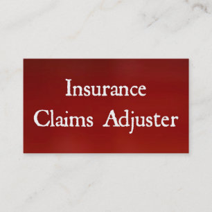 Insurance Claims Adjuster Bright Red Business Card