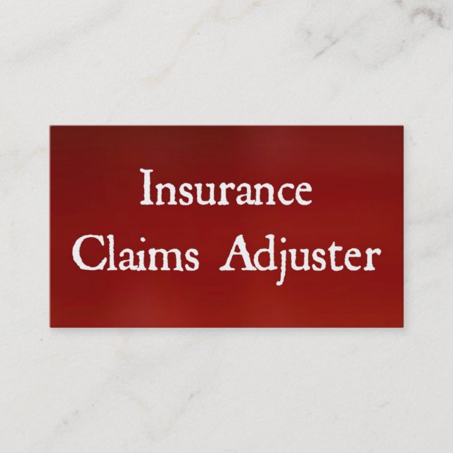 Insurance Claims Adjuster Bright Red Business Card (Front)