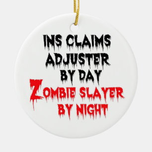 Insurance Claims Adjuster Zombie Slayer Ceramic Tree Decoration