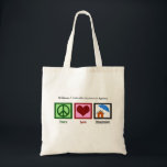 Insurance Company Custom Agent Marketing Tote Bag<br><div class="desc">A cute custom insurance agent tote bag gift which features a pretty peace sign, heart and a protective umbrella over a house. Great customisable present for your insurance company co-workers at a company that provides homeowner insurance.</div>