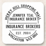 Insurance Company Promotional Coaster<br><div class="desc">Insurance Company Promotional coasters. Designed for businesses working in the Insurance industry. Create your own coasters using the example as a template.</div>