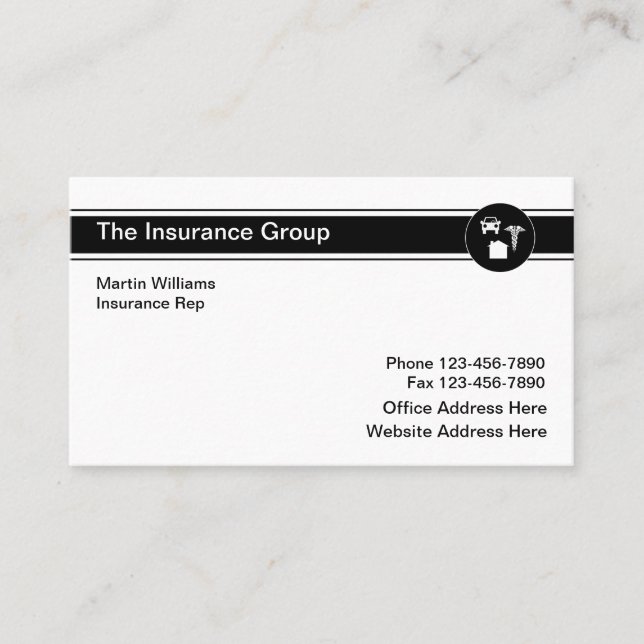 Insurance Home Auto Health Business Card (Front)