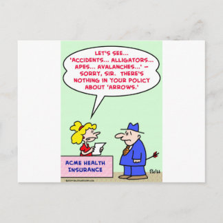 insurance policy arrows postcard