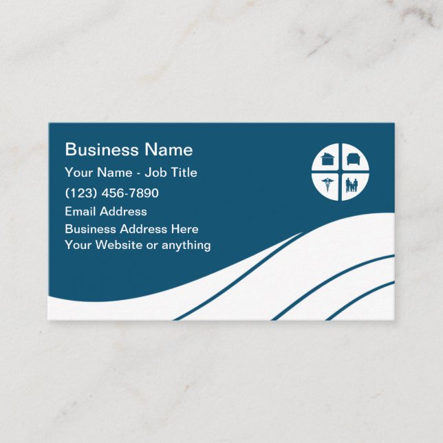Insurance Provider Modern Business Cards (Front)