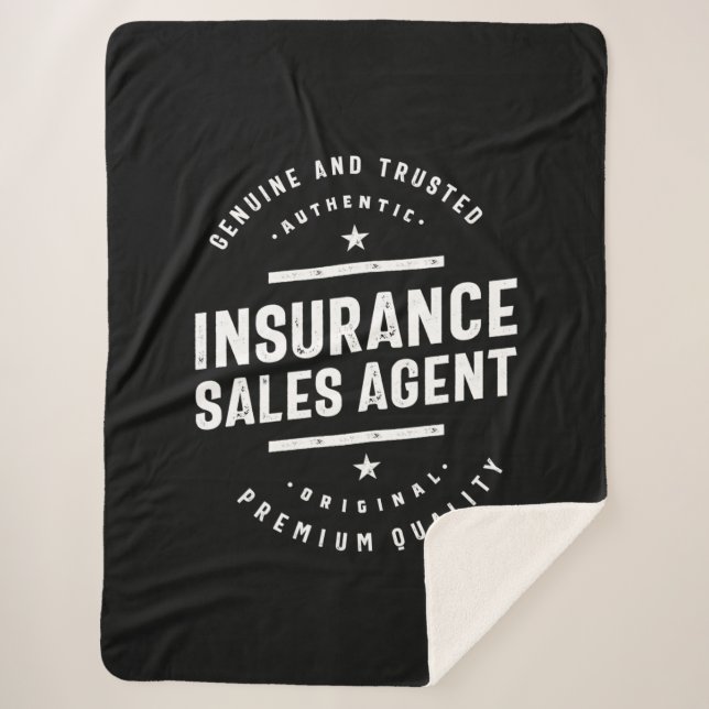 Insurance Sales Agent Job Title Gift Sherpa Blanket (Front)