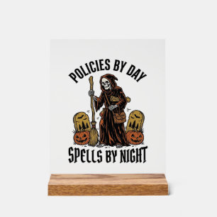 Insurance Witch Shirt Funny Halloween Agent Graphi Acrylic Sign