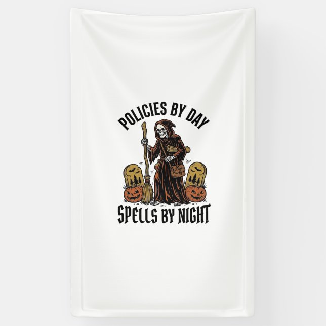 Insurance Witch Shirt Funny Halloween Agent Graphi Banner (Vertical)