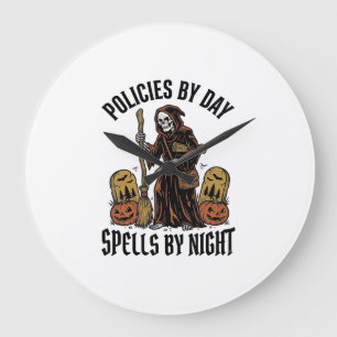 Insurance Witch Shirt Funny Halloween Agent Graphi Large Clock