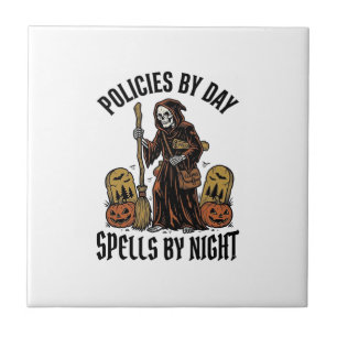 Insurance Witch Shirt Funny Halloween Agent Graphi Tile
