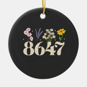 intage 8647, Anti Trump, Floral Feminist, Subtle Ceramic Tree Decoration