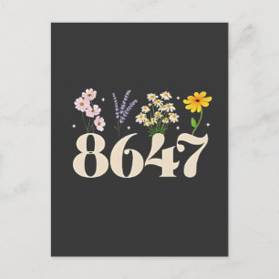 intage 8647, Anti Trump, Floral Feminist, Subtle  Postcard
