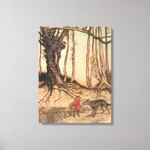 intage Arthur Rackham Red Riding Hood & Wolf Print