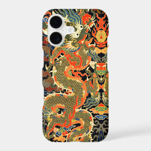intage Chinese Dragon Textile Print Asian Art