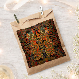 intage Chinese Dragon Textile Print Asian Art Favour Bags