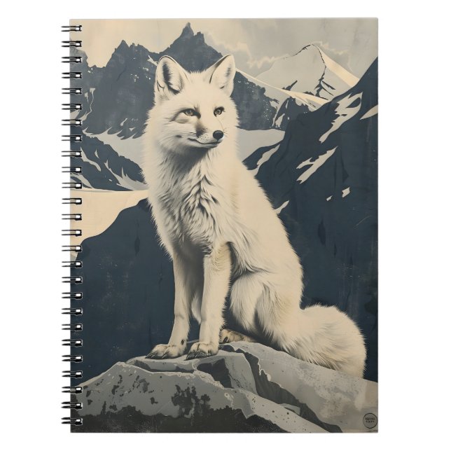 intage Illustration of the Arctic Fox Notebook (Front)