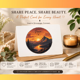 intage Mountain Sunset Greeting Card Peaceful Na