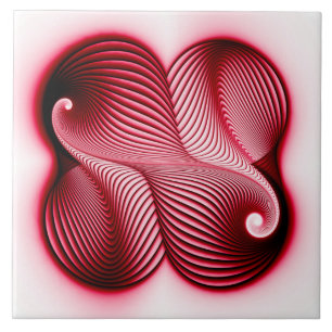 Integral red shape tile