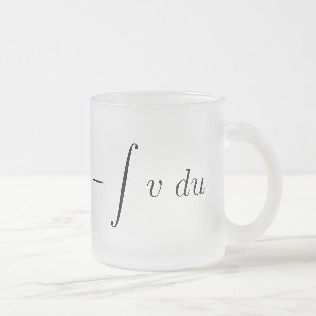 Integration by parts frosted glass coffee mug (Right)
