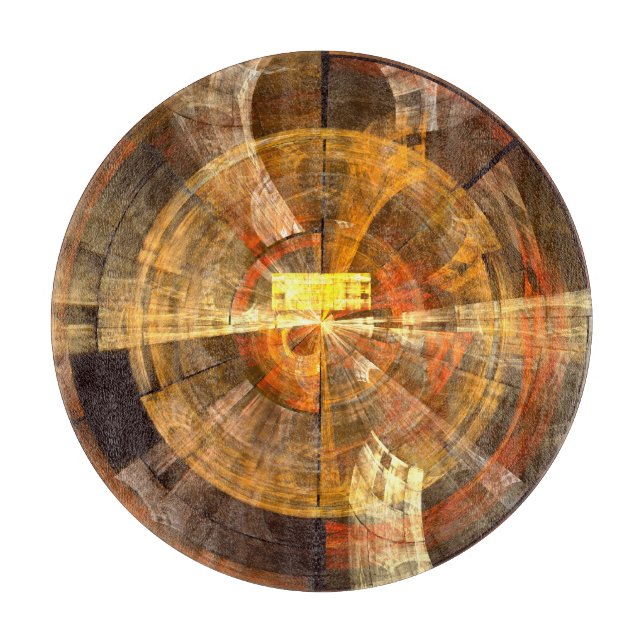 Integrity Abstract Art Circle Cutting Board (Front)