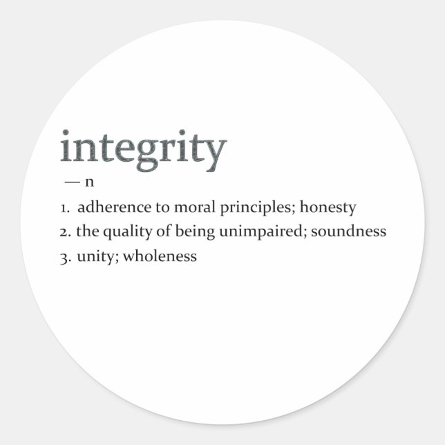integrity classic round sticker (Front)