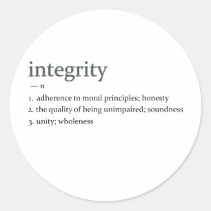 integrity classic round sticker