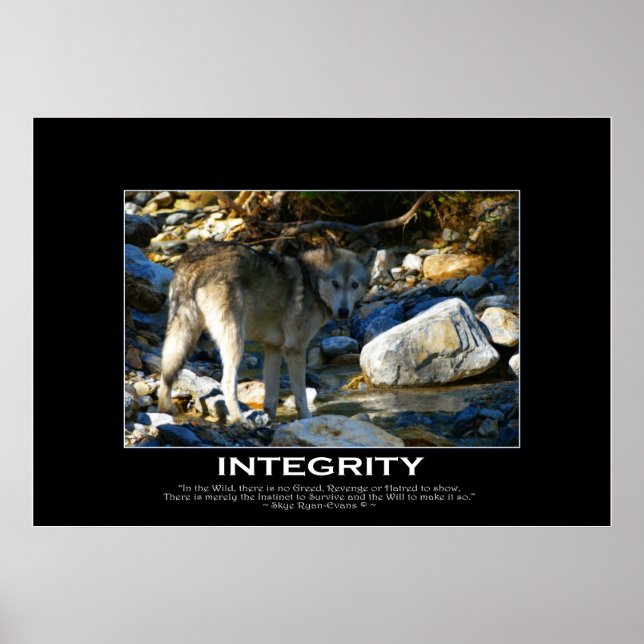 INTEGRITY Motivational WOLF Art Print (Front)