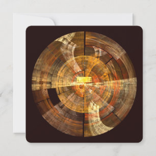 Integrity Radial Abstract Art in Warm Gold Tones Invitation