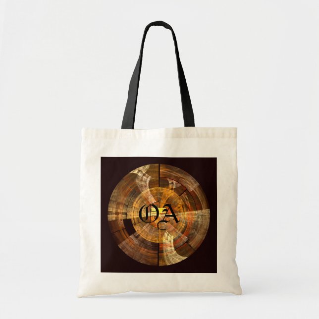 Integrity Radial Abstract Art in Warm Gold Tones Tote Bag (Front)