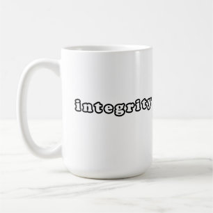 Integrity text design coffee mug
