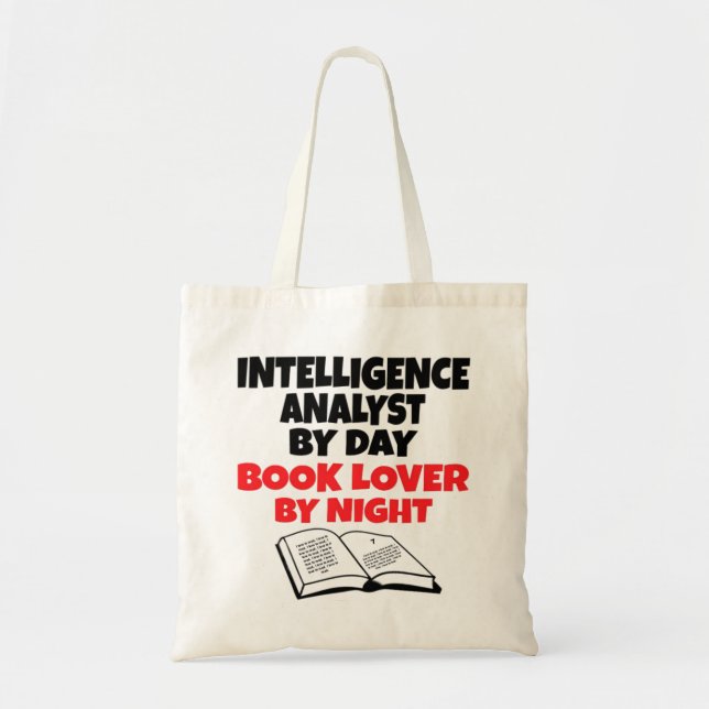 Intelligence Analyst Loves Reading Tote Bag (Front)