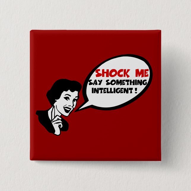 Intelligence insult 15 cm square badge (Front)