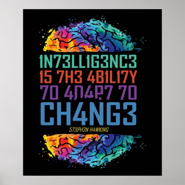 Intelligence Is The Ability To Adapt To Change Poster (Front)