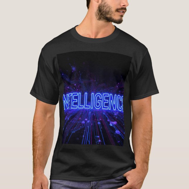 Intelligence Neon Circuit Tech Art AI Futuristic G T-Shirt (Front)
