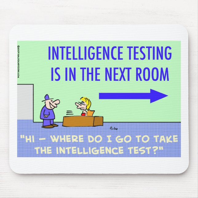 intelligence testing next room mouse mat (Front)