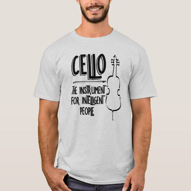 Intelligent Cellist Line Drawing T-Shirt (Front)